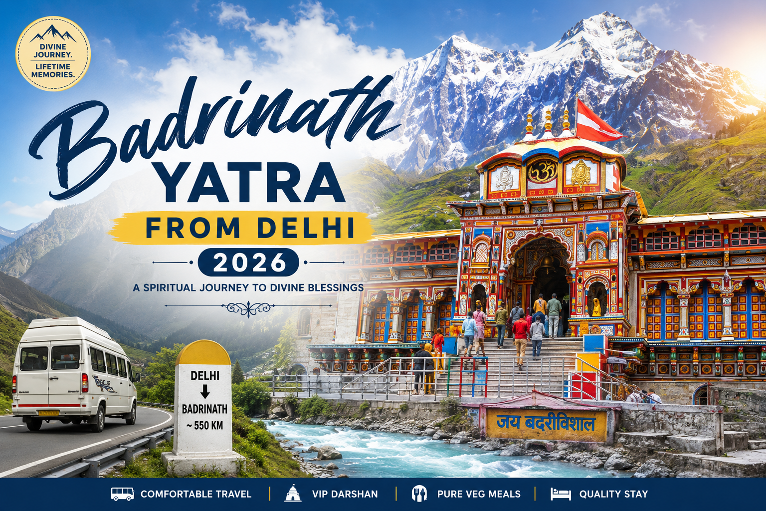 Badrinath Yatra from Delhi 2026: Complete Guide to Tour Packages, Routes & Travel Tips