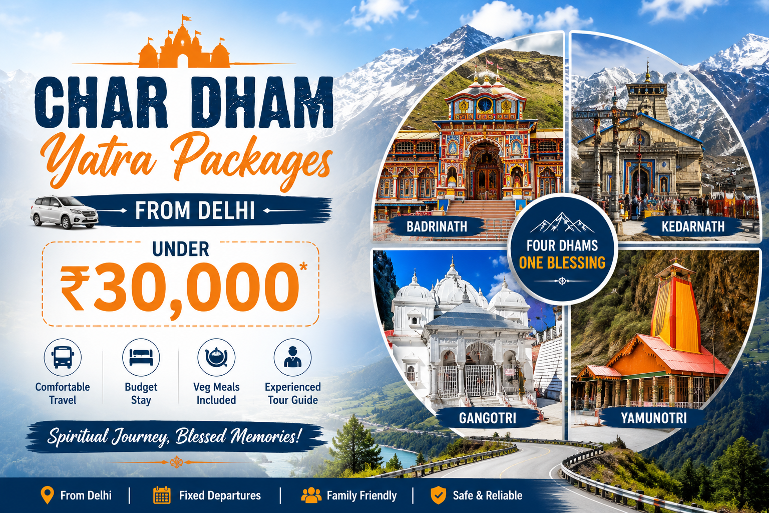 7 Best Char Dham Yatra Packages from Delhi Under Rs 30,000 Per Person