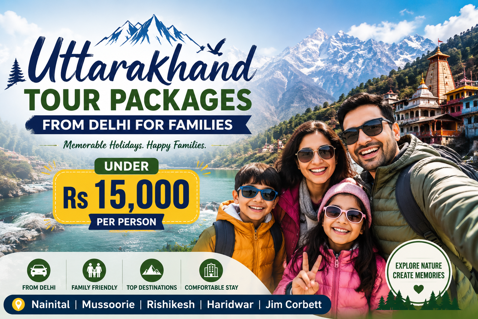 Top 8 Uttarakhand Tour Packages from Delhi for Families Under Rs 15,000