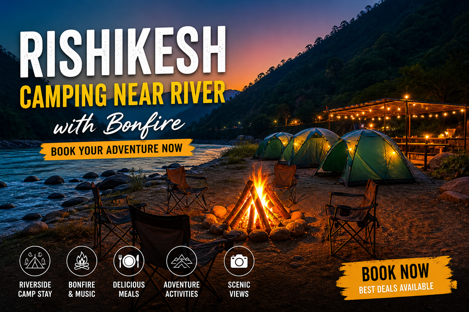 Rishikesh Camping Near River with Bonfire Booking 2026 — Prices, Locations and Everything You Need to Know