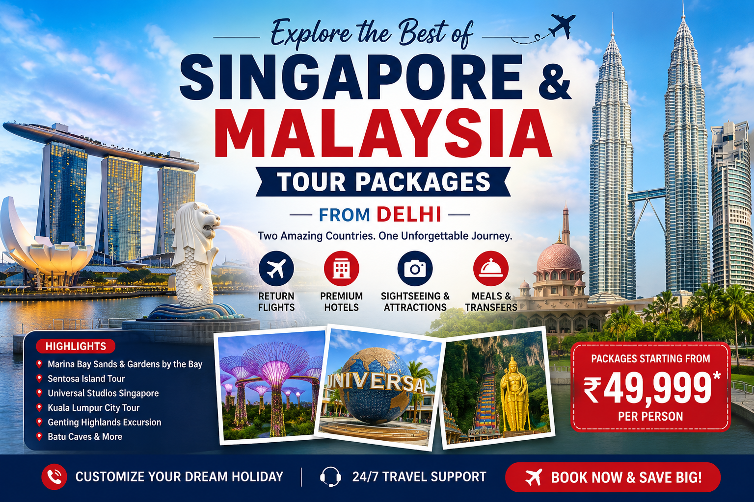 Best Singapore & Malaysia Tour Packages from Delhi (2026): Family, Honeymoon & Budget Options