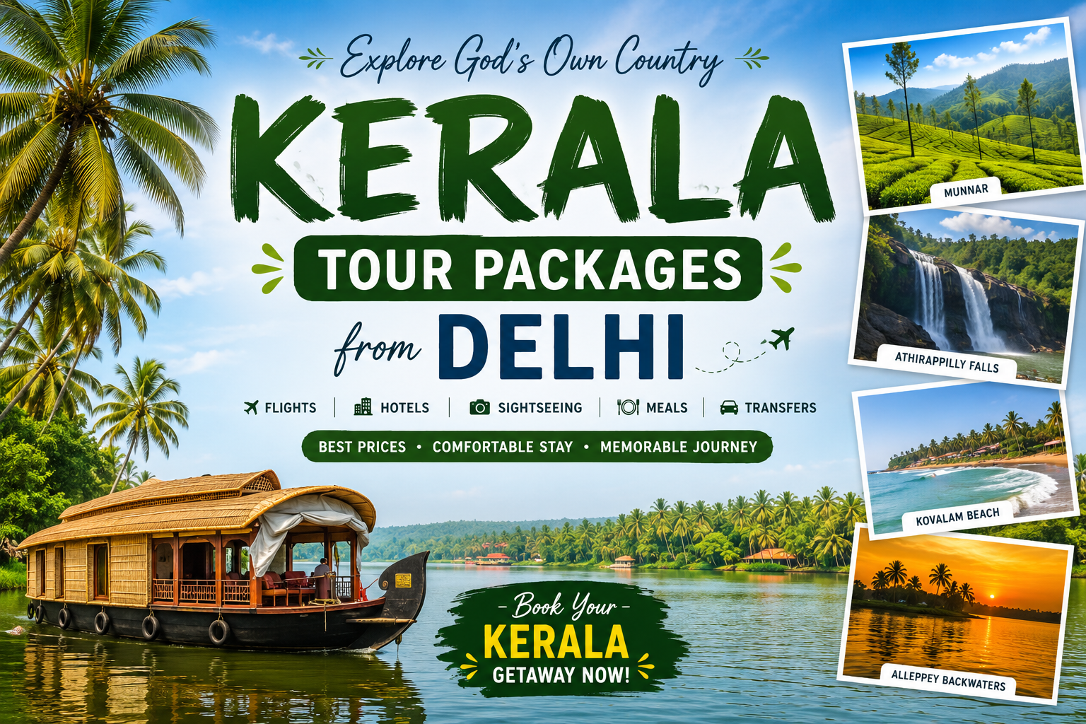 Best Kerala Tour Packages from Delhi: Complete Guide for Backwaters, Munnar and Beyond