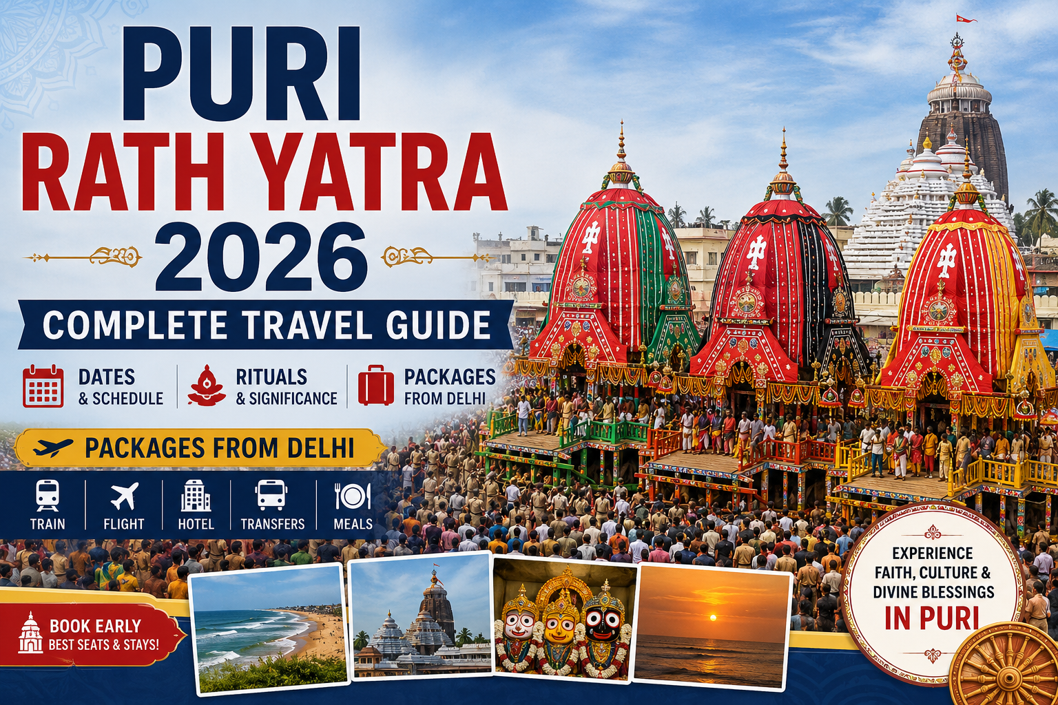 Puri Rath Yatra 2026: Complete Travel Guide, Dates, Rituals and Packages from Delhi